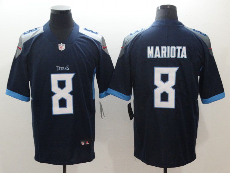 Men Tennessee Titans 8 Mariota Blue Nike Vapor Untouchable Limited NFL Jerseys